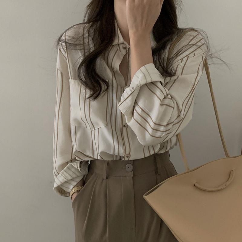 Women's Korean-style Gradient Striped Shirt