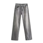 Autumn And Winter Jeans High Waist Straight Pants Women's Wide-leg Pants